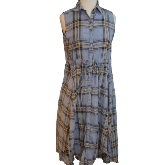 JODIFL Dresses & Skirts - JODIFL NWT Blue Plaid Sleeveless Boutique Dress Size Medium